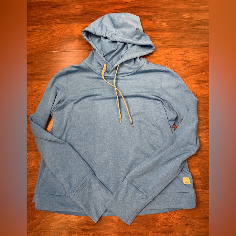 Vuori Light Blue Hooded Pullover Sweatshirt